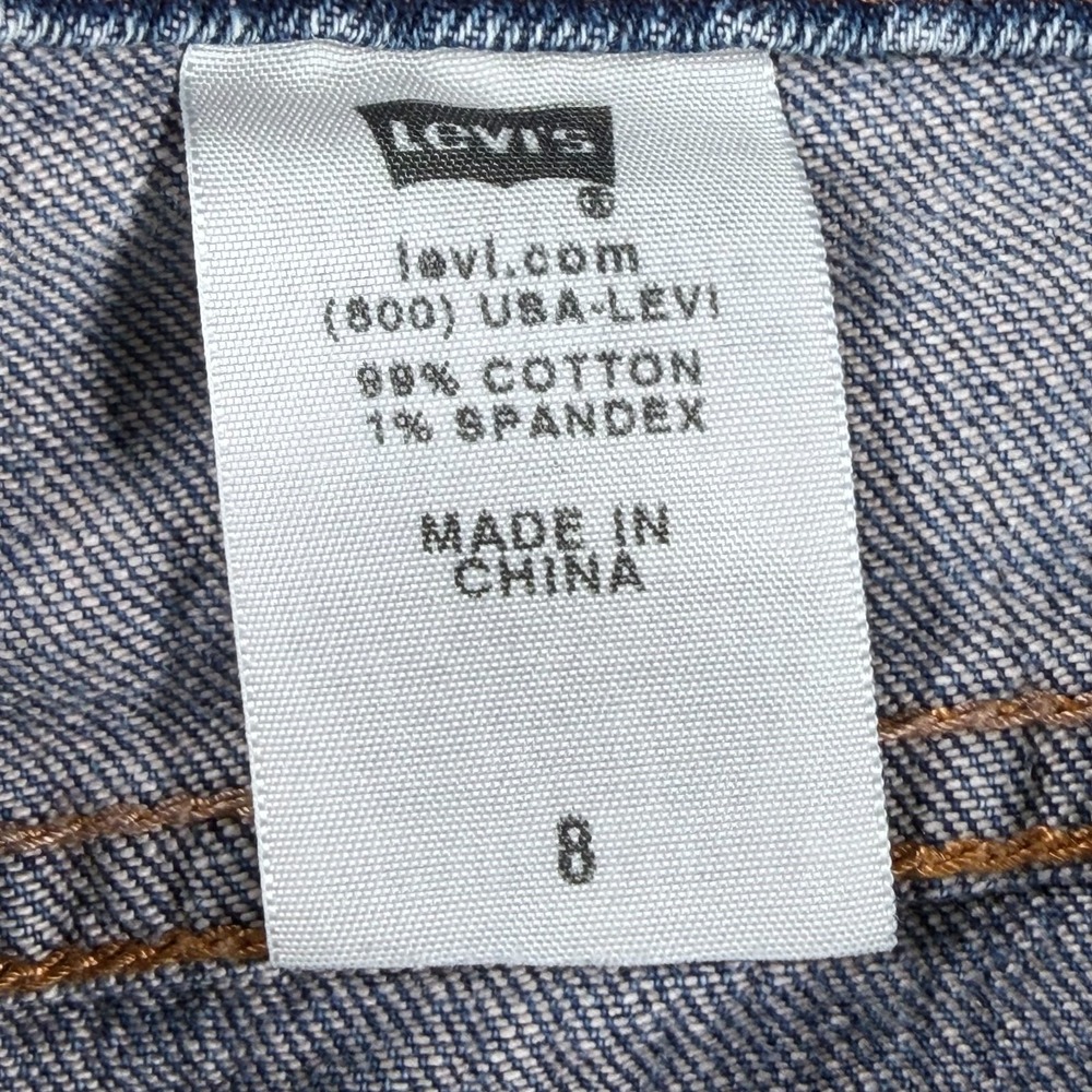 Levis 515 Capri Jeans Women 8 Blue Denim Cotton Mid Rise Straight Leg Cuffed Hem - Picture 14 of 16